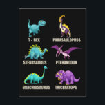 Dinosauriërs Trex Triceratops Dino Fan Briefkaart<br><div class="desc">Dinosaurussen Typen Trex Triceratops Dino Fan. Cool Dino minnaar Kinder.</div>