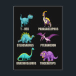 Dinosauriërs Trex Triceratops Dino Fan Briefkaart<br><div class="desc">Dinosaurussen Typen Trex Triceratops Dino Fan. Cool Dino minnaar Kinder.</div>