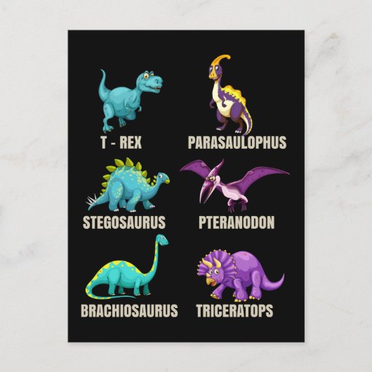 Dinosauriërs Trex Triceratops Dino Fan Briefkaart (Voorkant)