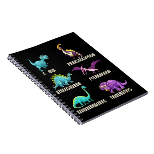 Dinosauriërs Trex Triceratops Dino Fan Notitieboek (Rechterzijde)