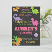 Dinosauriërs verjaardagsuitnodiging, dino Invite. Kaart (Staand voorkant)