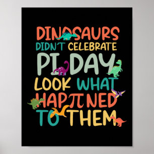 Dinosauriërs Vierden Pi-dag Niet Grappige Wiskunde Poster