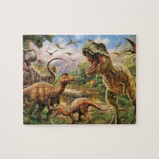 Dinosauriërs Vloer, Trex Vloer, Trex Vloerbedekkin Legpuzzel (Horizontaal)