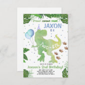 Dinosauriërs zijn uitgenodigd voor de verjaardag,  kaart (Voorkant / Achterkant)