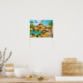 Dinosauriersschilderafdrukken voor decoratiekamerw poster (Keuken)