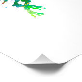 dinosaurio Tyrannosaurus rex silueta en acuarela Foto Afdruk (Hoek)