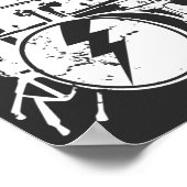 Dinosaurions Drums Muziek die T rex speelt Poster (Hoek)