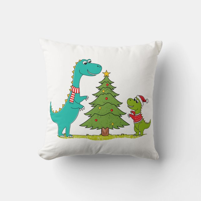 Dinosaurions kerst kussen (Voorkant)