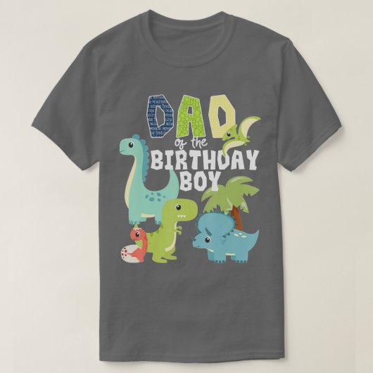 Dinosaurions Theme Birthday Pap van de geboorte jo T-shirt (Design voorkant)