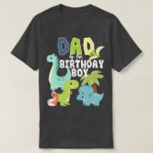 Dinosaurions Theme Birthday Pap van de geboorte jo T-shirt (Design voorkant)