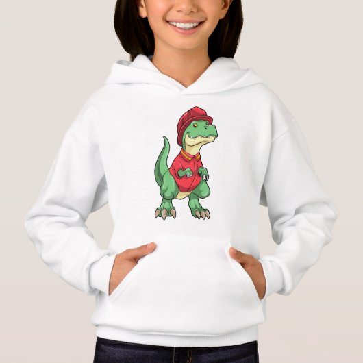 Dinosaurius als brandweerman met brandweerhelm (Voorkant)