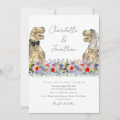 Dinosaurius Bruid en Bruidegom Wildflower Kaart (Voorkant)
