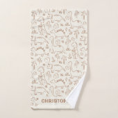 Dinosaurius Jongensnaam Dino Schattig Jungle Boho Bad Handdoek (Handdoek)