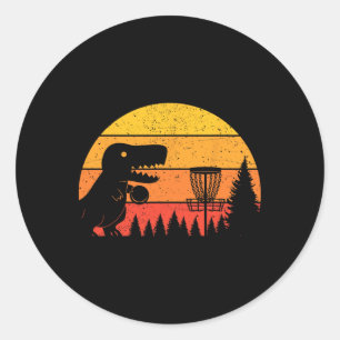Dinosaurius T-Rex Discgolf Speler Sportliefhebbers Ronde Sticker
