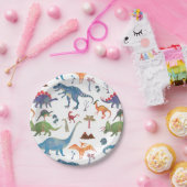 Dinosauriwitpapier Bord | Popobell Prehistorische  (Feest)