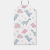 Dinosaurmeisjes verjaardagsfeestje  cadeaulabel (Achterkant)