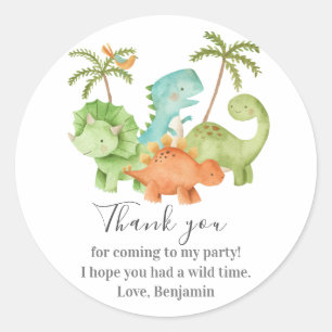 Dinosaurs Baby shower Birthday Ronde Sticker