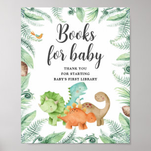 Dinosaurs Baby shower Boeken voor Baby Poster