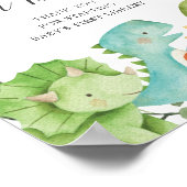 Dinosaurs Baby shower Boeken voor Baby Poster (Hoek)