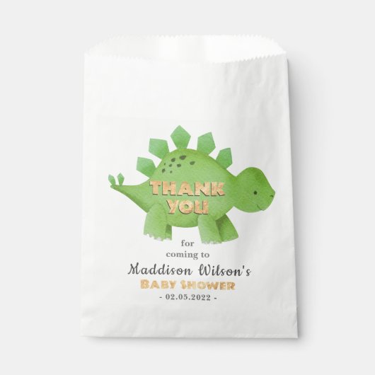 Dinosaurs Baby shower Favor Bag Bedankzakje (Voorkant)