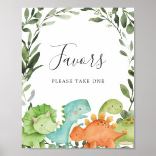 Dinosaurs Baby shower Favors Sign. Poster