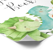 Dinosaurs Baby shower Guestbook Sign. Poster (Hoek)