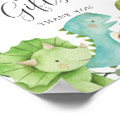 Dinosaurs Baby shower Kaarten en cadeaubonnen Poster (Hoek)