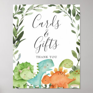 Dinosaurs Baby shower Kaarten en cadeaubonnen Poster