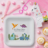 Dinosaurs Baby Shower Paper Plate Papieren Bordje (Feest)