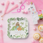 Dinosaurs Baby Shower Paper Plates Papieren Bordje (Feest)