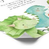 Dinosaurs Baby shower raadt het Baby-bord Poster (Hoek)