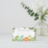 Dinosaurs Baby shower raden hoeveel contactdozen Informatiekaartje (Staand voorkant)