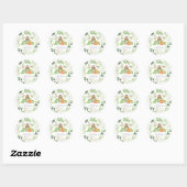 Dinosaurs Baby Shower Ronde Sticker (Vel)