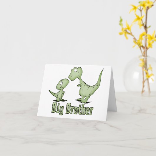 Dinosaurs Big Brother Blank Kaart (Gele Bloem)