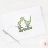 Dinosaurs Big Brother Ronde Sticker (Envelop)