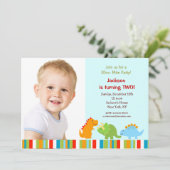 Dinosaurs Birthday Party Kaart (Staand voorkant)