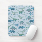 Dinosaurs Blue Pattern Muismat (Met muis)