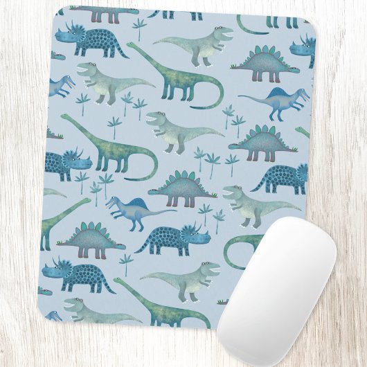 Dinosaurs Blue Pattern Muismat