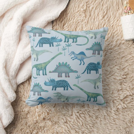Dinosaurs Blue Sierkussen (Deken)