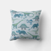 Dinosaurs Blue Sierkussen (Achterkant)