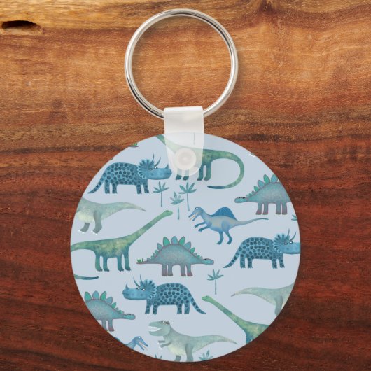 Dinosaurs Blue Sleutelhanger (Voorkant)