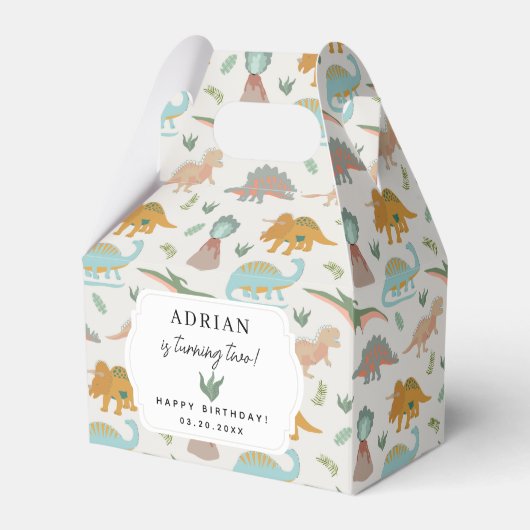 Dinosaurs Boho Prehistoric Party Animals Birthday Bedankdoosjes (Voorkant Zijde)