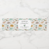 Dinosaurs Boho Prehistoric Party Animals Birthday Waterfles Etiket (Enkel label)