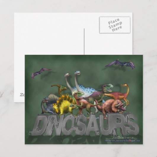 Dinosaurs Briefkaart (Voorkant / Achterkant)