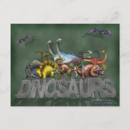 Dinosaurs Briefkaart (Voorkant)