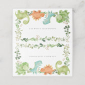 Dinosaurs Buffet Food Labels Plaatskaartje (Buitenkant ongevouwen)