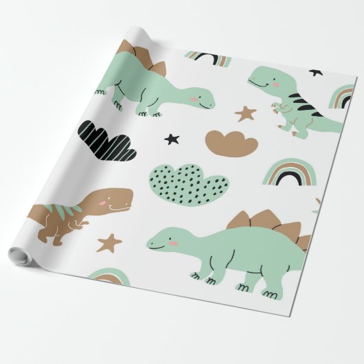 Dinosaurs Cadeaupapier (Uitgerold)