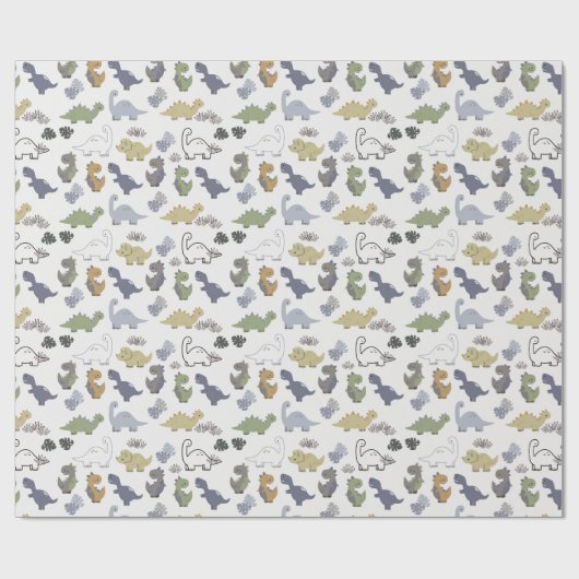 Dinosaurs Cadeaupapier (Vlak)