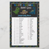 Dinosaurs Chalkboard Baby shower Animal Match (Voorkant)