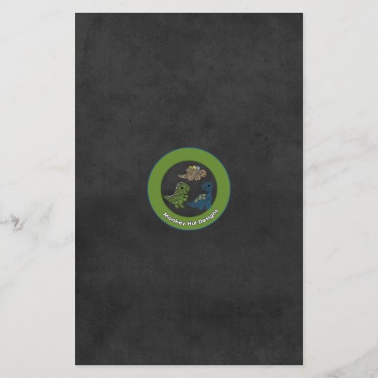 Dinosaurs Chalkboard Baby shower Animal Match (Achterkant)